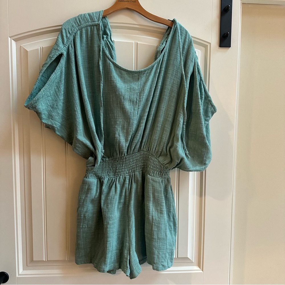 Free People Teal Gauze Romper